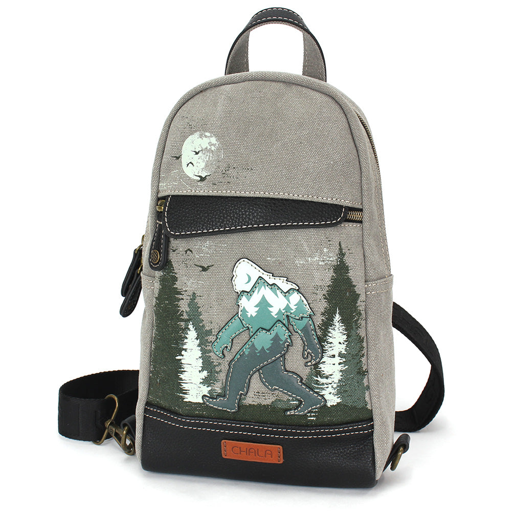 Canvas Sling Bag - Big Foot - gray