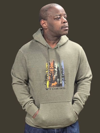 District Hoodie WY Elk in forest