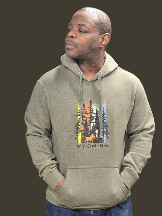 District Hoodie WY Elk in forest