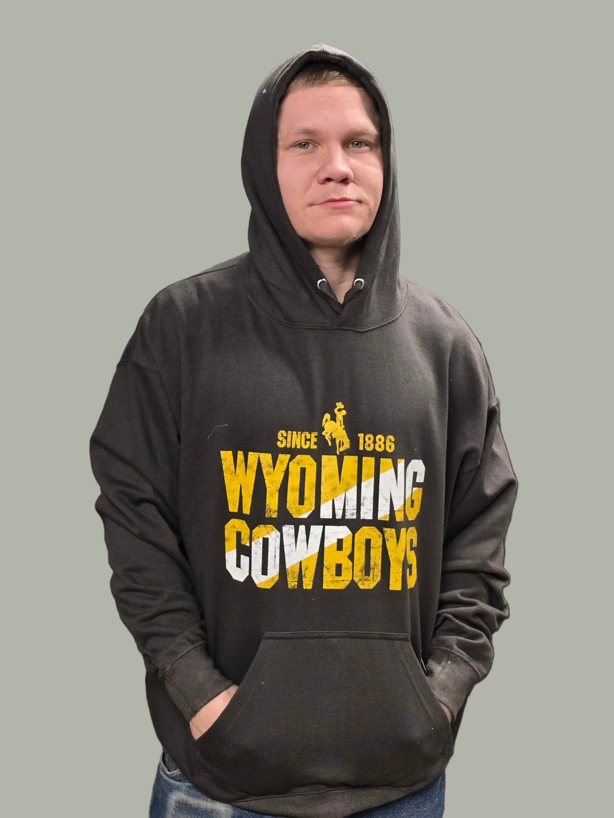 Gray Wyoming Cowboys Hoodie