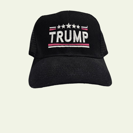 Black Trump Hat with Stars