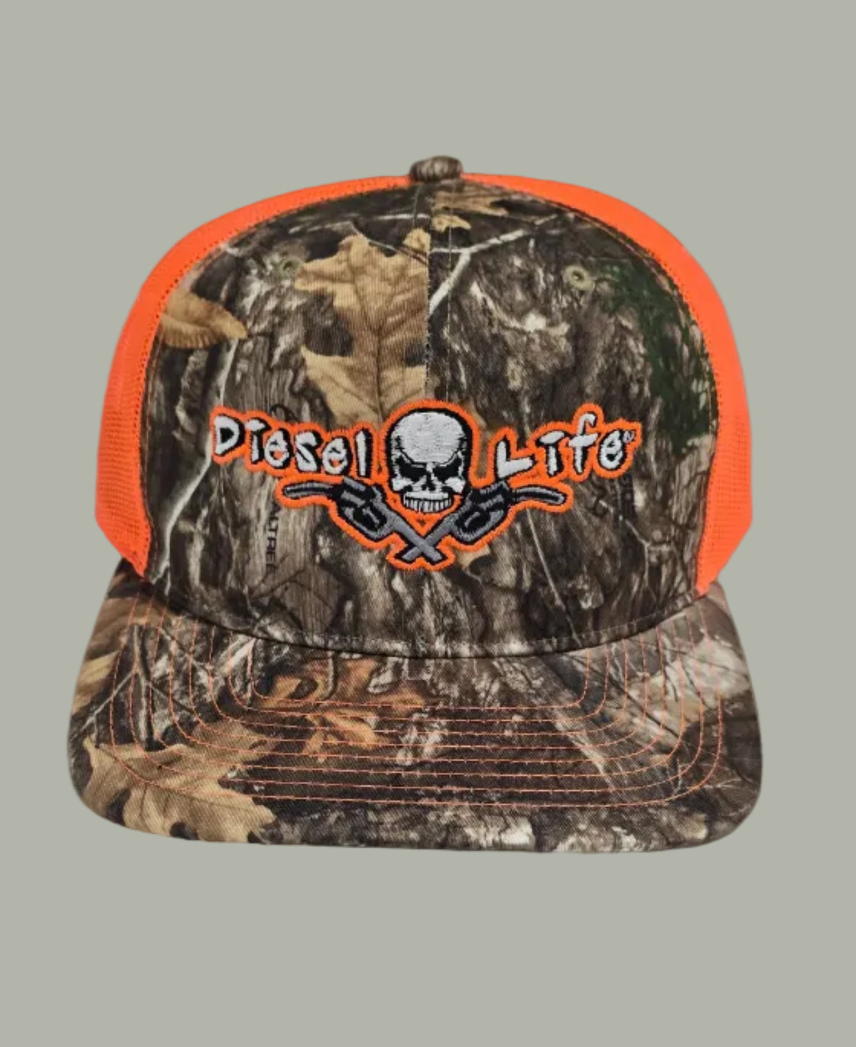 RealTree Camo & Neon Orange Diesel Life Hat