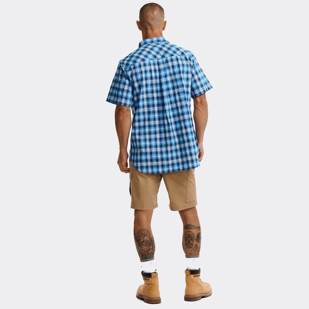 Plaid S/S Work Shirt 1020005 US Detroit Blue