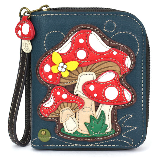 Zip-Around Wallet - Mushroom - blue
