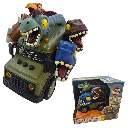 6.5" DINOSAUR SCHOOL BUS W/LIGHT & SOUND