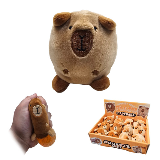 2.5" PLUSH CAPYBARA SQUISHY W/ GEL BEADS - 2 ASST