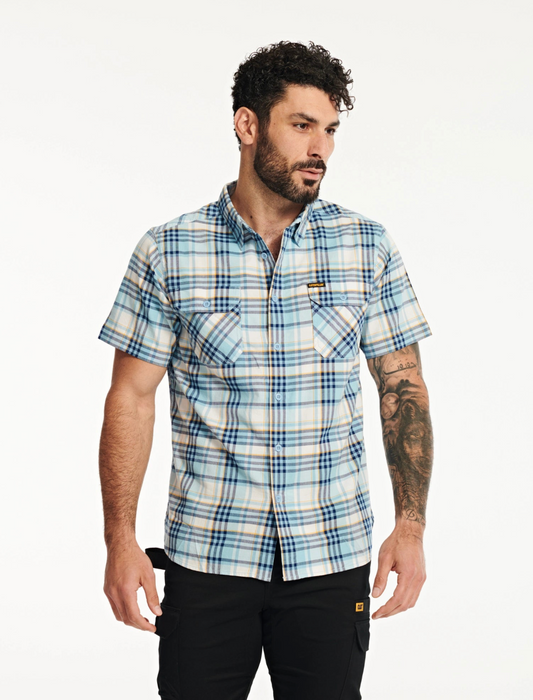 Plaid S/S Work Shirt 1020005 US Dusk Blue