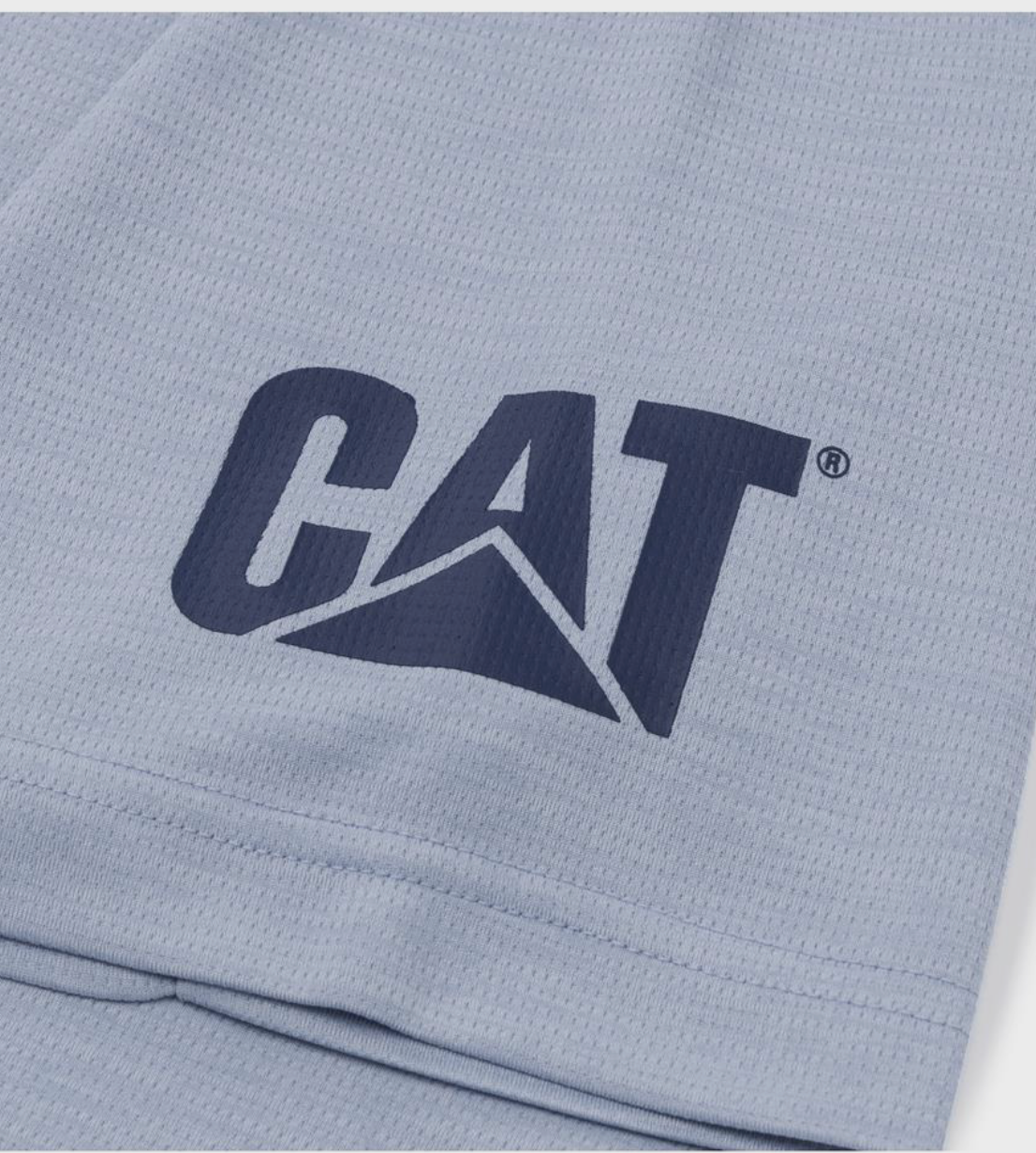 Cat lightweight cooling crew tee 1010212 blue fog heather