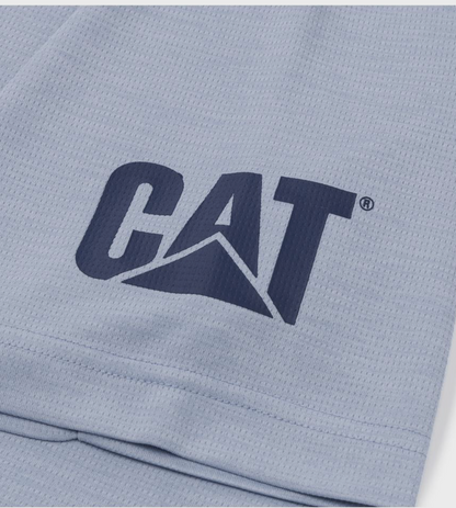 Cat lightweight cooling crew tee 1010212 blue fog heather
