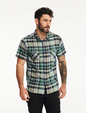 Plaid S/S Work Shirt 1020005 US Blue Breeze