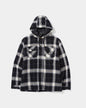 Hooded Flannel shirt Jacket 1040045 Black White