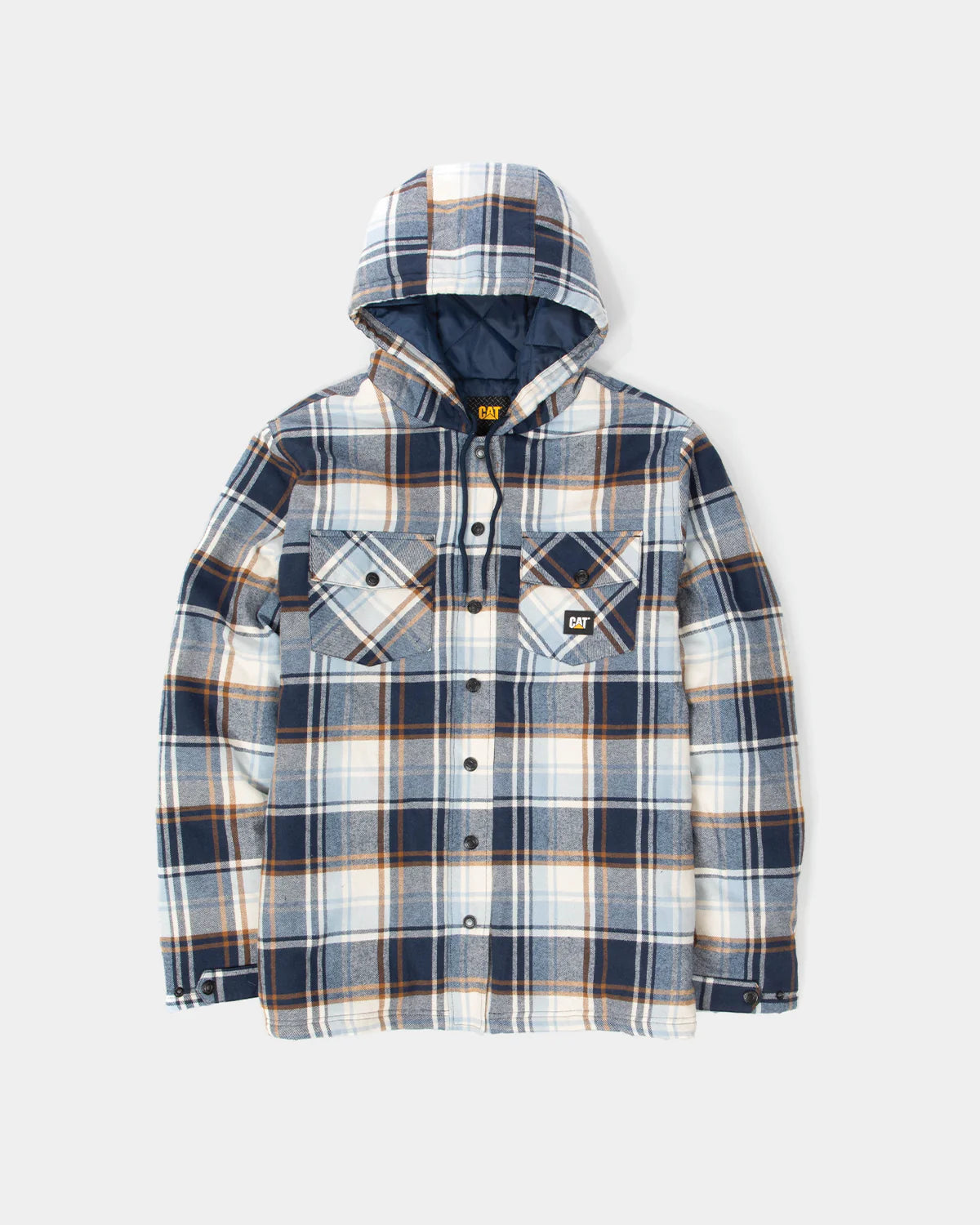 Hooded Flannel shirt Jacket 1040045 Detroit Blue-Blue Fog