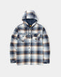 Hooded Flannel shirt Jacket 1040045 Detroit Blue-Blue Fog